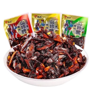 [중국 직배송] 홍싱 야생 진미 버섯 3종 혼합팩 (흰개미, 그물버섯, 송이버섯 각 2봉지) 즉석 표고버섯 스낵 125g 윈난 특산 즉석 표고버섯