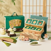 悠閒時 錦色芳華 三層集錦禮盒 糕點茶葉 391g【春節年貨必買】【青檸味+蛋黃乳酪味+奶黃流心味+奶香芋泥味+龍井荔枝味+玫瑰味+龍井茶葉】