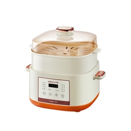Fully Automatic Large Capacity Electric Saucepan Household Chinese Style Soup Pot 5 Ceramic Liners White 1Piece