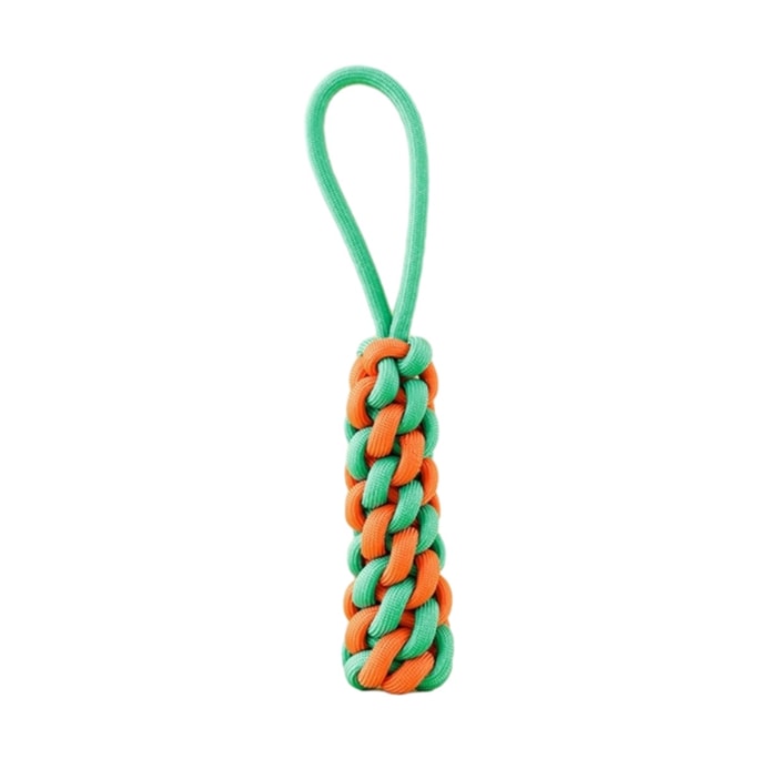 Dog Chew Rope with Pull Ring - Blue-Orange Color Block 1pc