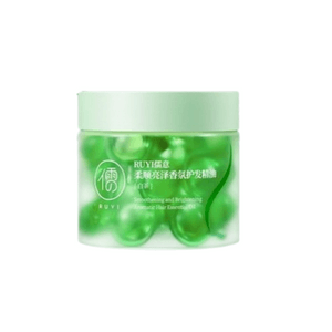 [중국 직배송] 루이 헤어 오일 - 곱슬거림 방지, 건조하고 파마 및 염색한 모발 복구, 부드럽고 오래 지속되는 향기, 휴대가 간편한 캡슐형, 다즐링 백차 함유, 30캡슐