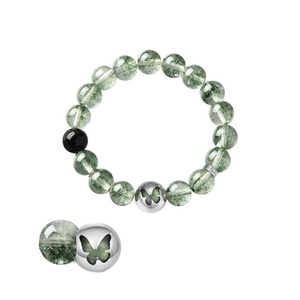 【中国直送】ZENGLIU スターデザイナー スモールカラーストーン クリスタルブレスレット 精神的に安定した 10mm グリーンゴースト*1