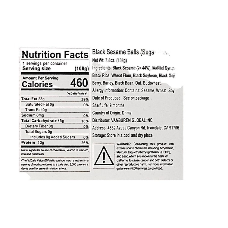 Cane Sugar-Free Black Sesame Balls 108g 5