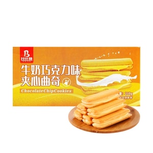 比比赞 牛奶巧克力味夹心曲奇 210g