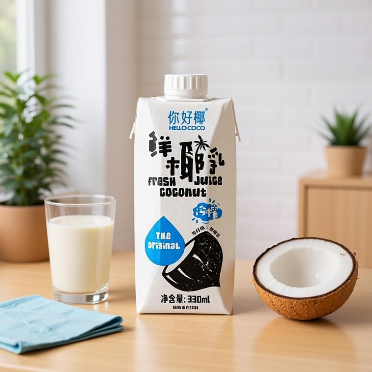 HELLOCOCO你好椰 鮮椰乳 植物蛋白飲料 330ml 4