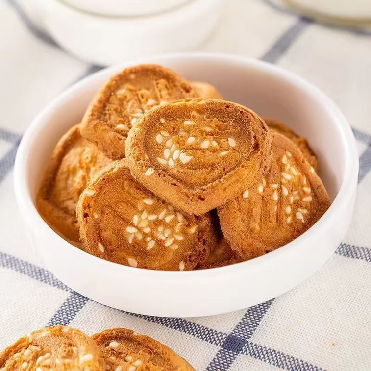  台灣 徐福記 雙口味岩板燒 原味 芝麻味 明火直烤 色澤金黃誘人 咔嚓勁脆 125g 3