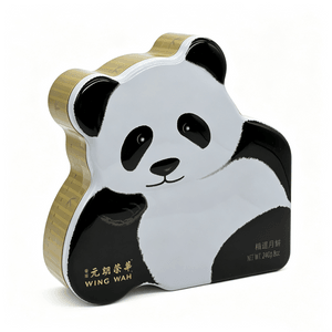 WING WAH Panda‑Shaped Assorted Mooncake Gift Tin 240g, 6 Pieces Mini Assorted Mooncakes, Traditional Pastry | Mid‑Autumn Holiday Gift Box