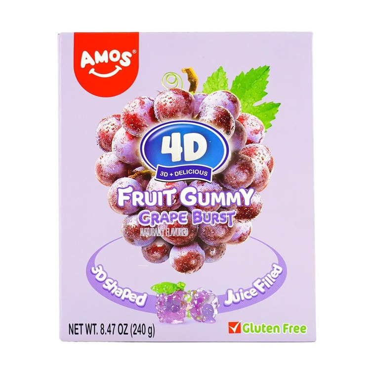 4d Burst Juice Gummy Candy, Grape Flavor, 8.5oz【Gluten Free】 5