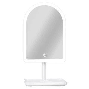 SLAYssentials Arch Tri Tone LED Tabletop Makeup Mirror With Phone Stand Tray Base
