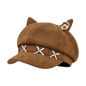 Cute Cat-eared Octagonal Beret Provides Sun Protection Warmth Wind Protection And Shade In Autumn And Winter 1PC