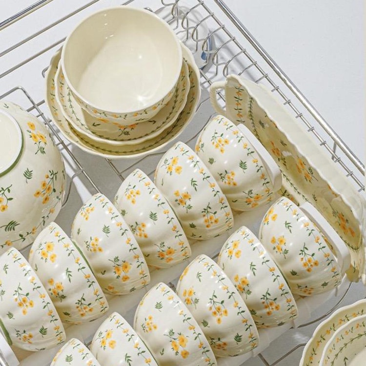 黄釉輪花6寸向付　　11客　　新品未使用 GOLDEN LION 日式田园风餐具黄釉春意萌11.4cm荷花碗12*12*6.1cm - 亚米