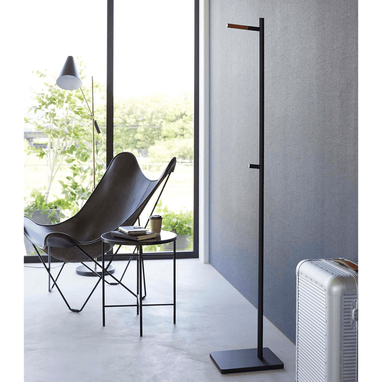 Coat Rack (63.98 H) - Steel + Wood Black 8