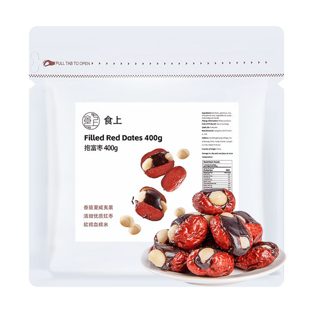 食上抱富枣400g【红枣夹软糯血糯米+香脆夏威夷果】 - 亚米