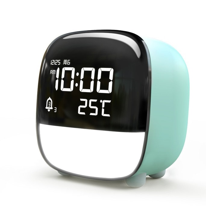 Electronic Alarm Clock Small Night Light Wake-up Device Green