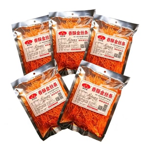 钟芹辉 香酥金丝条辣条网红90后儿时小麻辣零食脆辣丝80后怀旧葫芦香菇丝30g*5包