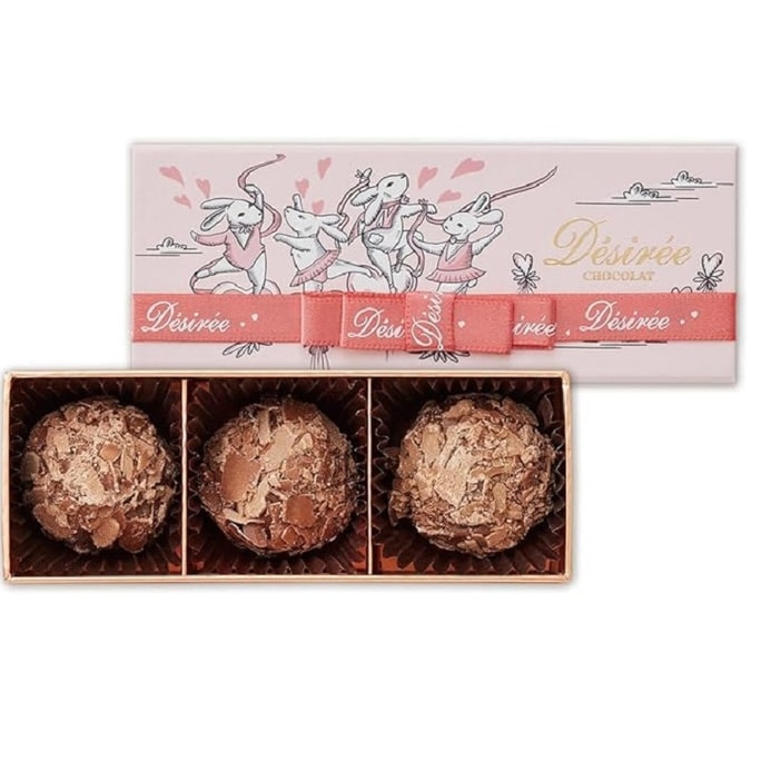 JAPAN TOKYO EXQUISITE CHOCOLATE TRUFFLE 3PIECES PINK BOX