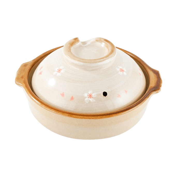 Japanese Clay Pot Mini Donabe Yosenabe L-1794, 17cm Sakura