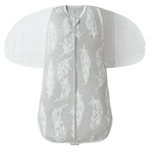 Nest Designs Baby 0.25 TOG Bamboo Jersey Swaddle Sleep Bag - Feather Grey 0-6M