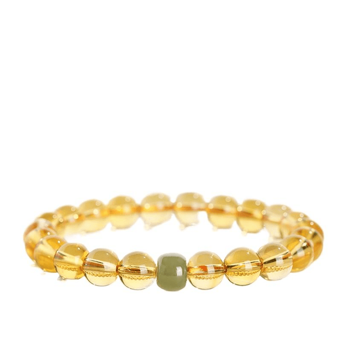 【中国直邮】 儒邑文创 黄水晶手串水晶手链(8mm)*1件