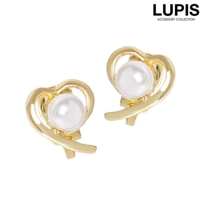 【日本直邮】LUPIS 金丝缠绕设计珍珠耳钉 一对