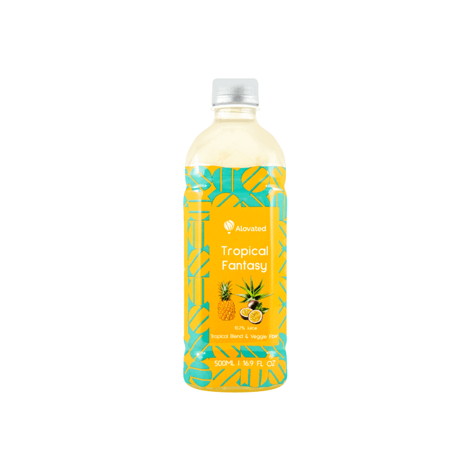 Alovated Tropical Fantasy Juice Blend - Aloe Vera Fruit & Veggie Drink, 16.9fl oz