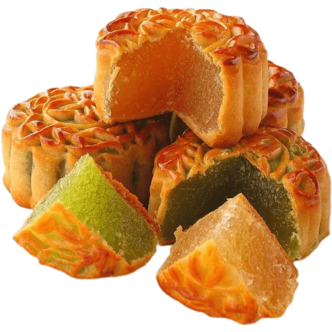 Mini Fruit Mooncakes: Peach, Pineapple, Hami Melon, Strawberry Mooncakes, Cantonese-style Mid-Autumn Pastry, Afternoon Tea 210g*1 Bag (10 Pieces)