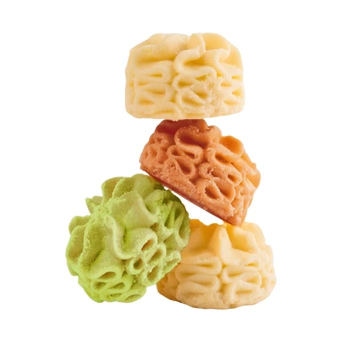 Butter cookie pastry festive gift box for children, snacks and desserts, no additives, classic three flavours 230g (original, coffee, matcha)