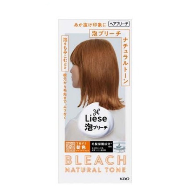 【Expédition directe du Japon】 Mousse décolorante Liese de KAO Japon, couleur naturelle 108ml