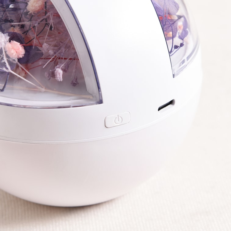 【中国空运直邮】 晶雅家 补水喷雾永生花加湿器 USB充电接口卧室迷你氛围灯加湿器 紫色 一台装 9