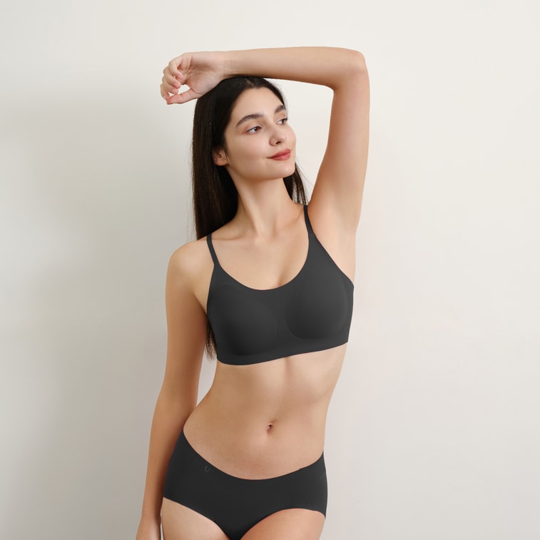 Seamless Bras Spaghetti Strap Pull On Bralette for Women Wireless Comfortable Breathable Smooth Everyday Sleep Bras - Nude - M 6