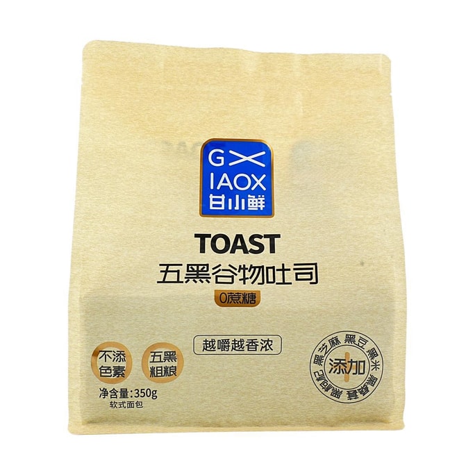 甘小鲜 五黑谷物吐司 无边吐司 350g【0蔗糖】【营养早餐粗粮面包】