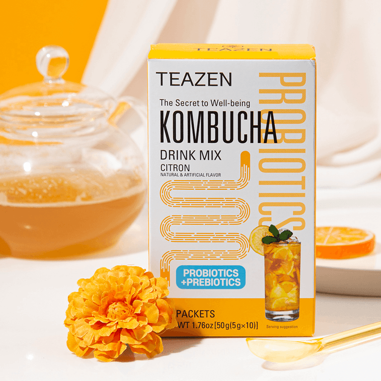 【BTSのお気に入り】シトロンコンブチャドリンクミックス - プロバイオティクス健康飲料、10袋入り* 1袋あたり0.17オンス 3
