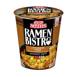 Cup Noodles Ramen Bistro, Japanese Miso Flavor, 3.1 oz【Chili-Infused Noodles, Rich Miso Broth】