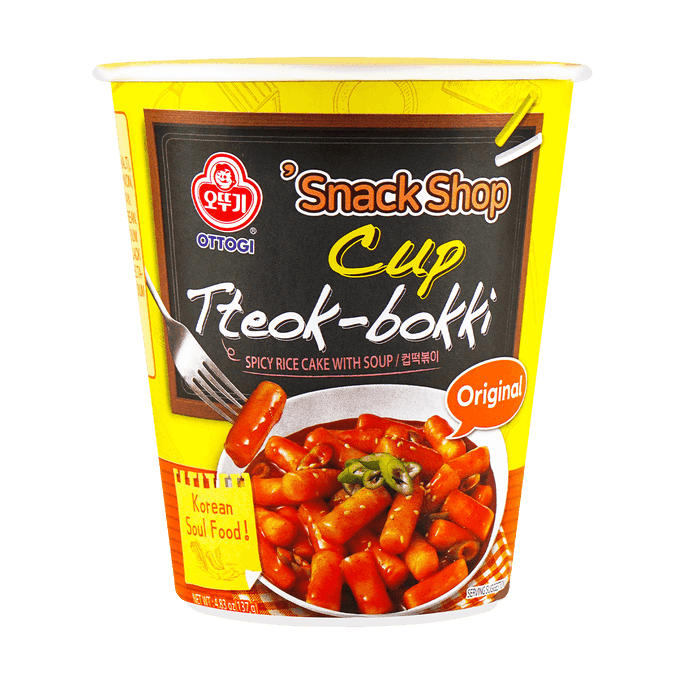 Original Snack Shop Cup Tteok-bokki - Spicy Rice Cakes with Soup, 4.83oz