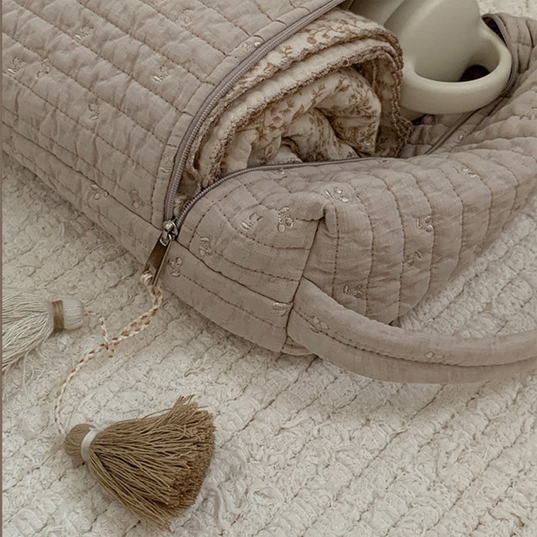Korean Ins Mommy Bag Lightweight Multifunctional For Outdoor Use Embroidered Handbag Portable Bag Snowflake One Piece 8