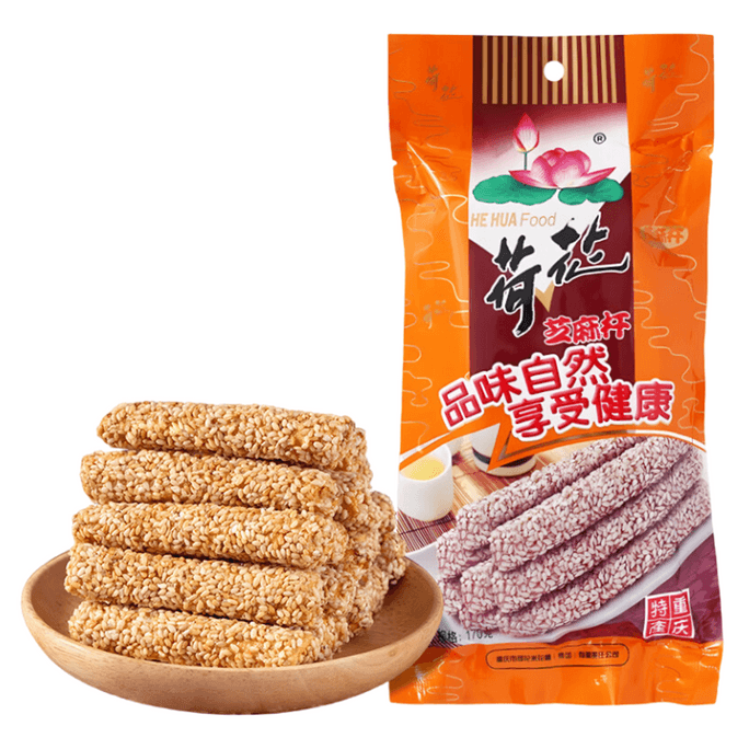 【中国直邮】 荷花 重庆 芝麻杆手工麻糖 传统江津特产 麦芽糖儿时怀旧年货零食灶糖 230g