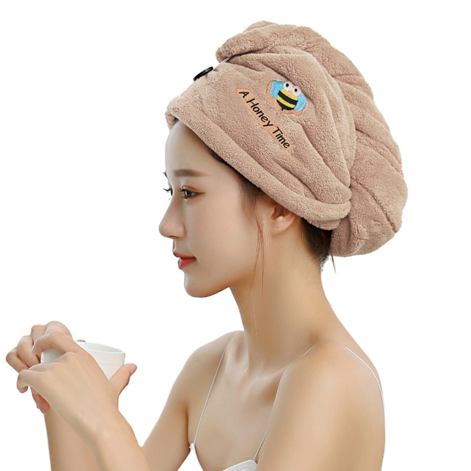 Microfiber Hair Towel Soft Khaki