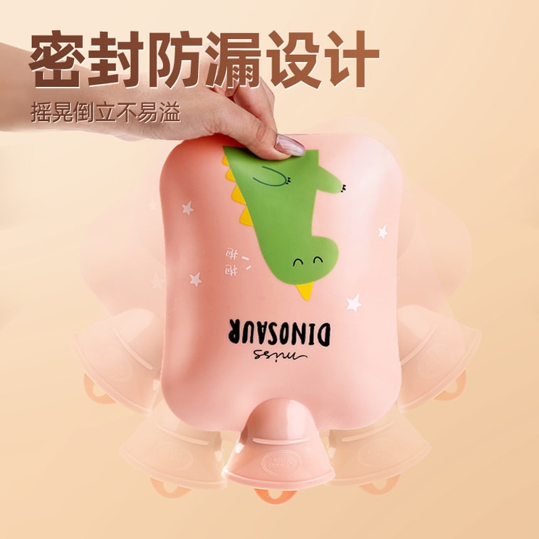 PVC Water-Filled Plush Hot Water Bag Cute Explosion-proof Hand Warmer Removable Washable Blue 3