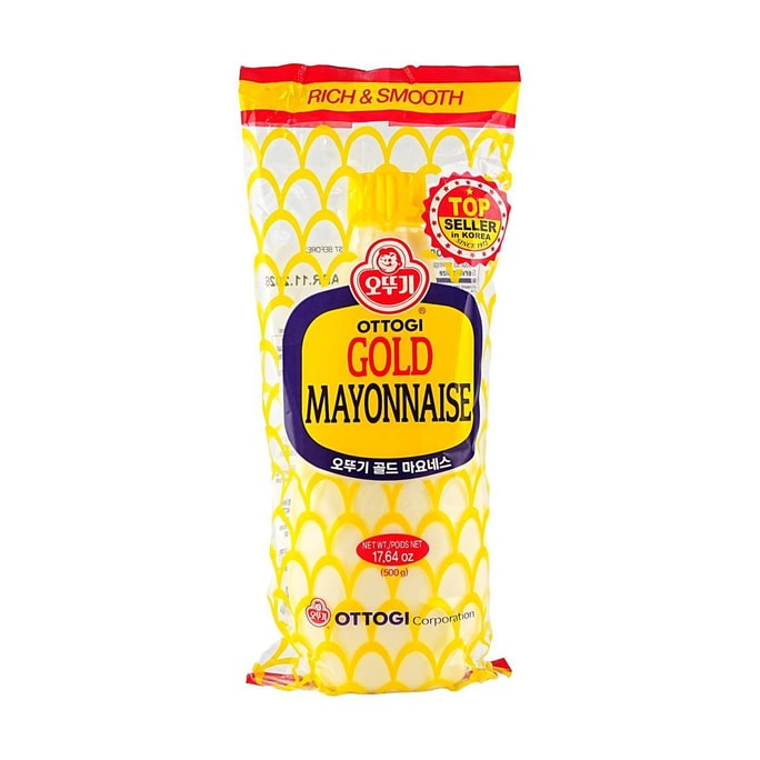 Gold Mayonnaise,17.6 oz 【Creamy & Rich Korean-Style Mayo】【Ideal for Sandwiches, Salads, and Dips】