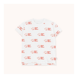 TINYCOTTONS Kids Dogs Tee In Off White Red 002 6Y