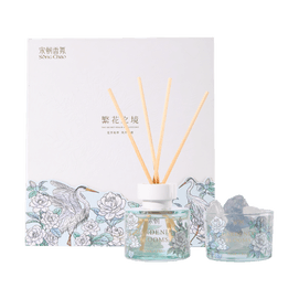 Blooming Flowers 시리즈 무화염 아로마테라피 + 디퓨저 스톤 선물 상자 가데니아 블로섬