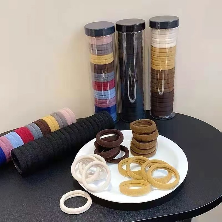 アクアマリンの高伸縮ヘアゴム、ブラック。伸縮性に優れ、緩みにくく、耐久性があり、髪を傷めません。どんなシーンにも合わせやすく、スタイリッシュで魅力的。20個入り。 5