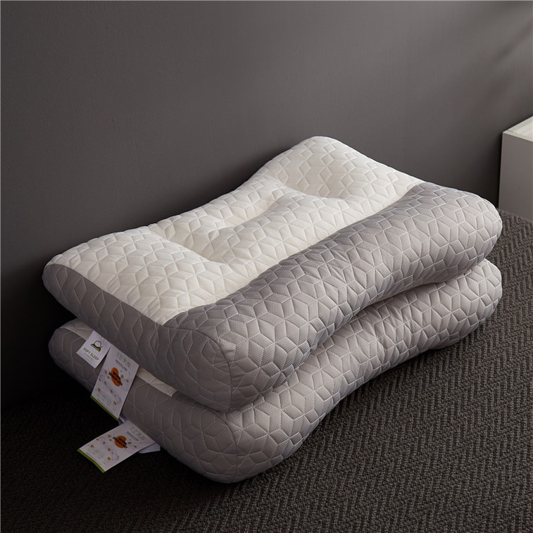 Japan Cervical Latex Pillow Traction Pillow Sleep Aid Pillow 18.8*29 Inch White Grey 6