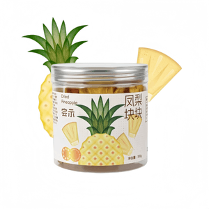 [중국 직배송] 무첨가, 깨끗하게 건조된 파인애플 청크 샘플, 당도 80%, 100g x 1캔
