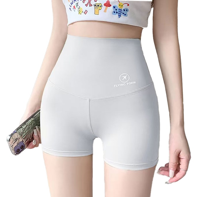 Shark pants women's summer three-inch thin cinched skirt, anti-exposure, can be worn outside as a slim-fit large-sized safety shorts, light gray M size (70-100 pounds), 1 piece