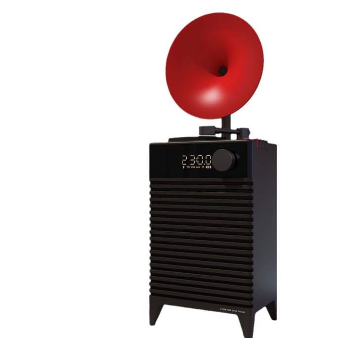 【中国直邮】 HOLIHEYO 复古摩登Art Deco蓝牙音箱插卡户外便携无线音响低音炮多功能时钟  哥特黑色 一台装