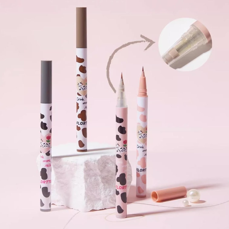 FLORTTE花洛莉亞 彩色眼線液筆 哇塞好細眼線筆 極細持久防水眼線液筆 #01 好細的水泥灰 4