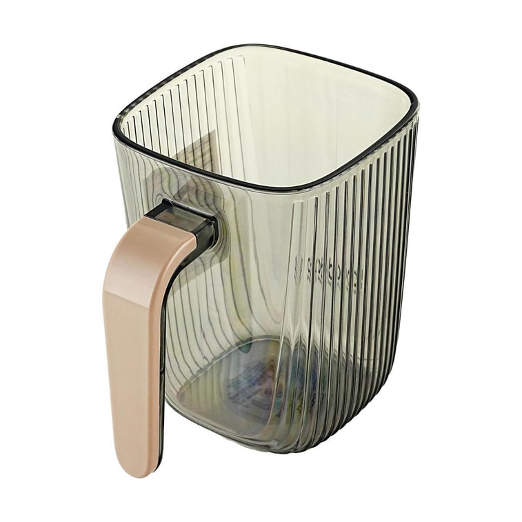 BDO 透明方型漱口杯 牙刷杯儿漱杯牙具杯牙缸 透明黑带把手 7.5×10cm 10