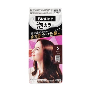 Blaune フォームヘアカラー、植物由来の泡染料、#6 ダークブラウン