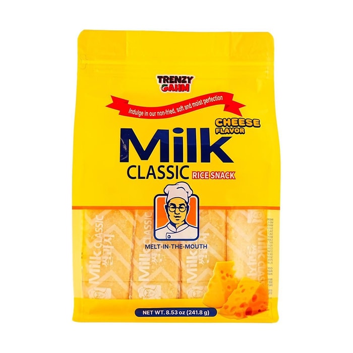 Milk Classic Rice Cracker Cheese Flavor, 8.53 oz【Non Fried】【Korea Trendy】